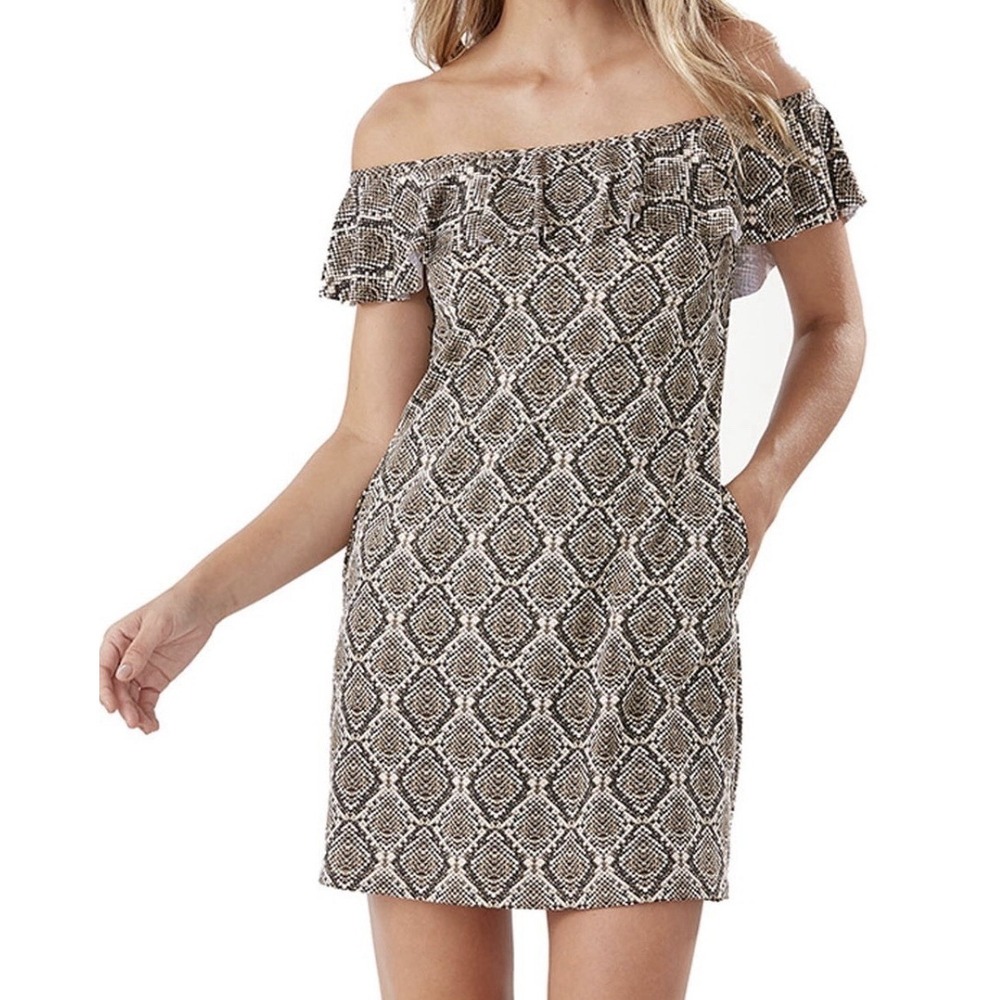 Tommy Bahama Women's Ruffle Snake Print Dress Size XS